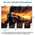 thumbnail image 3 of Peel and Stick Wallpaper Vintage Dusk Train Old Engine Railway Wilderness Art Beach Blanket Modern Art Wall Mural Decor Self Adhesive and Removable 69in x 98in, 3 of 8