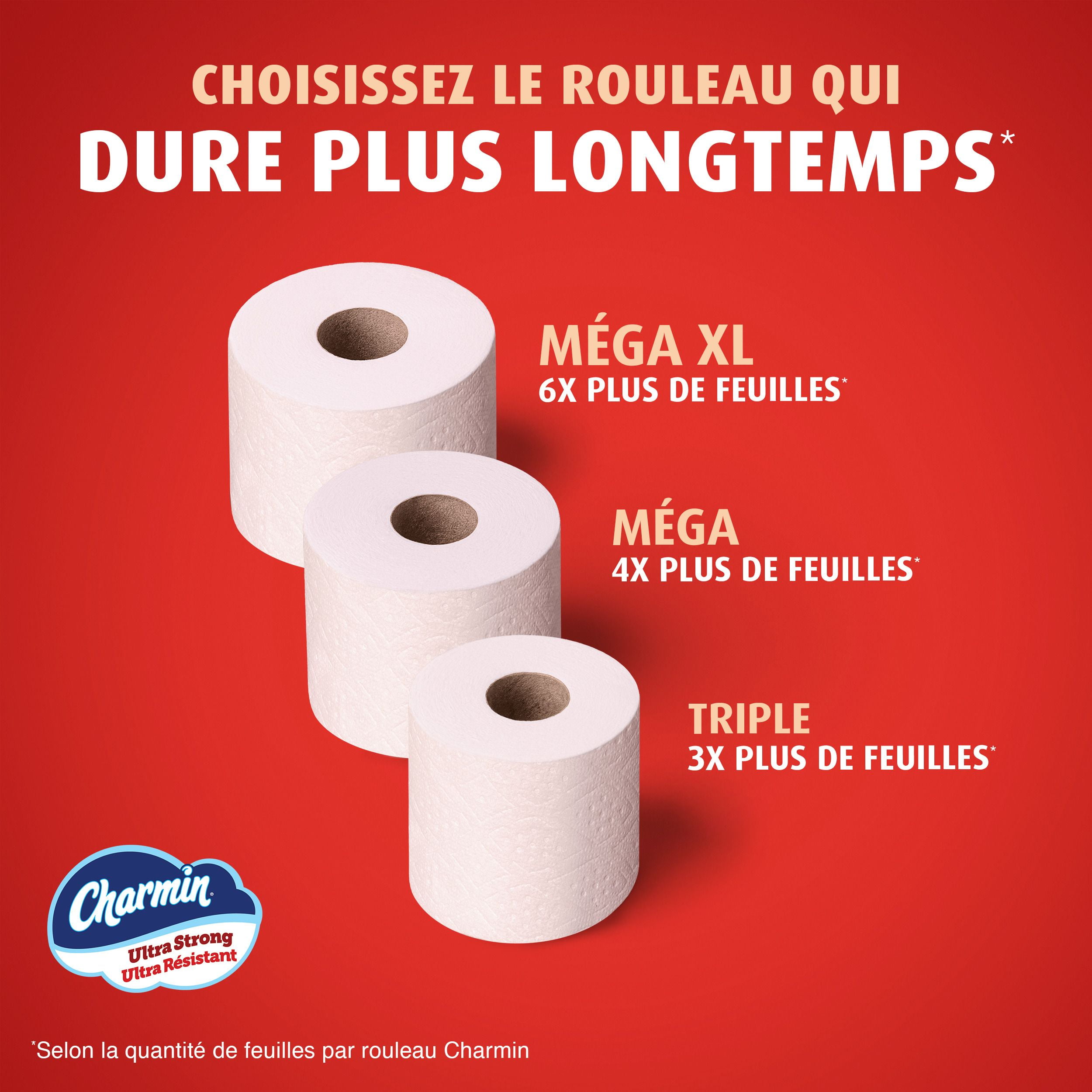 Charmin Toilet Paper Ultra Strong, 30 Triple Rolls = 90 Regular Rolls, 2-ply Bath Tissue, 30CT