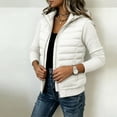 thumbnail image 3 of Luvrsol Winter Coats for Women Hooded Quilted Puffer Jacket Full Zip Warm Coat Outerwear, White S-2XL, 3 of 7