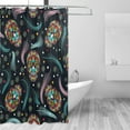 thumbnail image 2 of Coolnut Traditional Skulls Feathers Bath Shower Curtain Liners 72"x72", Polyester Waterproof Bath Curtains with Hooks for Bathroom Decoration, 2 of 5