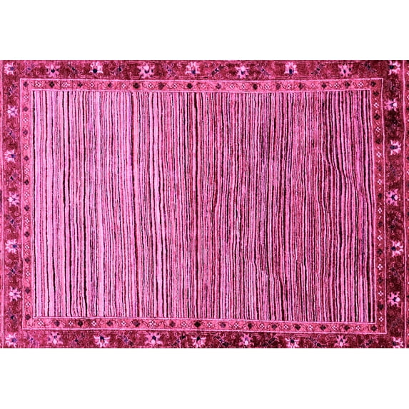 Ahgly Company Indoor Rectangle Abstract Pink Modern Area Rugs, 2' x 3'