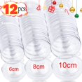 thumbnail image 2 of 1/12 piezas de bolas huecas de plástico transparente rellenables para hacer tú mismo, adornos colgantes para árbol de Navidad, regalos para fiestas en el hogar, caja de decoración, 2 of 5