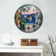 thumbnail image 2 of Yayeee Wall Clock Battery Operated 11.9" Silent Quartz Non-Ticking for Living Room Decor, Colorful Seaside, 2 of 8
