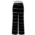 thumbnail image 4 of Black Women's Casual Pants, Women'S Comfy Casual Pajama Pants Floral Print Drawstring Palazzo Pants Wide Leg,Women's Casual Pants XL, 4 of 5