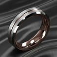 thumbnail image 4 of Tungsten Rings for Men Wedding Bands for Him 6mm Silver Brushed Rose Gold, 4 of 7