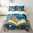 thumbnail image 2 of Erosebridal Cartoon Dragon Bedding Twin Size, Magic Books Bedding Sets Twin Size, Mystic Starry Sky Decor, Reversible 7 Pieces, 2 of 5