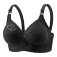 thumbnail image 4 of Woman's Lace Flower Gathered Together Large Size Daily Bra Underwear No Rims Athletic Bras for Women Black S, 4 of 5