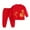 Red, variant on Chinese Calendar New Year Clothing Sets Toddler Kids Boys Girls Spring Festival Cotton Autumn Spring Thick Lined Sweatshirt Tops Pants(2-D,3-6 Months)