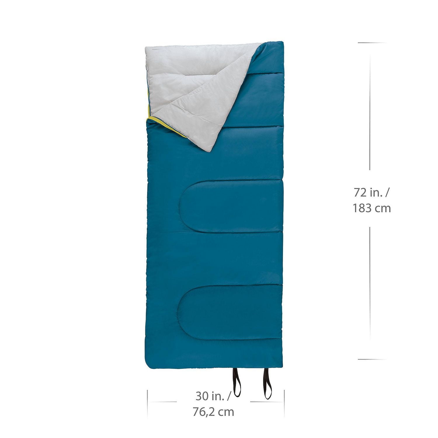 Ozark Trail 10C Sleeping Bag, 72"(L) x30" (W),Temp Rating +50℉/+10℃, Polyester Fabric, Blue, Sleeping Bag