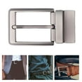 thumbnail image 5 of Wxqbjtam 1pcs Reversible Single Prong Rectangle Belt Buckles Alloy Pin Buckle Replacement 1 PC Pearl Gray, 5 of 9