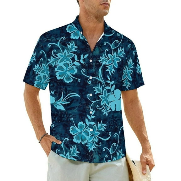 White Retro Flower Casual Shirt Daisies Floral Cool Hawaiian Shirts Men Short Sleeve Vacat