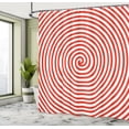 thumbnail image 5 of Ambesonne Spires Shower Curtain, Spiral Concentrate Line Art, 69"Wx84"L, Red White, 5 of 5