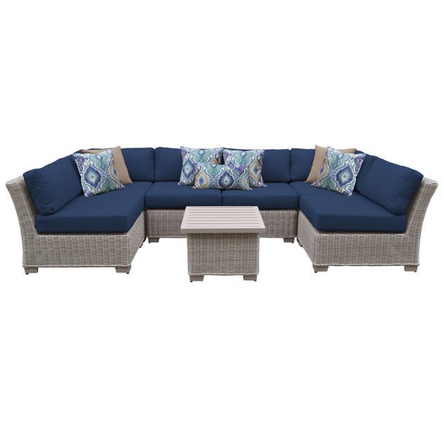 Coast 7 Piece Outdoor Wicker Patio Furniture Set 07c