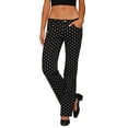 thumbnail image 7 of JUSLIO Women Jeans,Polka Dot Print Zip Fly Straight Leg Full Length Denim Jeans, 7 of 7