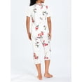 thumbnail image 5 of Women 2 Piece Pajamas PJs Set Floral Short Sleeve Tops and Capri Pants Loungewear Soft Sleepwear Nightwear, 5 of 6