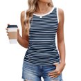 thumbnail image 7 of Women's Fashion Spring And Summer Casual Casual Striped Contrast Thread T-shirt, 7 of 7