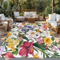 thumbnail image 2 of Vibrant Tropical Floral Outdoor Rug 4x6 Ft - Reversible Patio Rug Outdoor Camping Rugs, Leafy Greenery Multicolored Botanical Indoor Outdoor Area Rugs, Non-Slip Outdoor Carpet Runner for Deck/Porch, 2 of 8