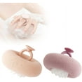 thumbnail image 2 of 2 Pack Super Soft Sunflower Bath Ball, Exfoliating Body Scrubber Cleaning Brush with Suction Cup, Sponge Mesh Pouf Shower Ball Loofah Sponge, Purple Pink, 2 of 8