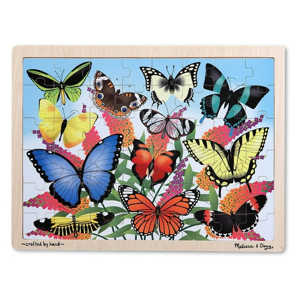 Melissa & Doug Butterfly Garden Wooden Jigsaw Puzzle With Storage Tray