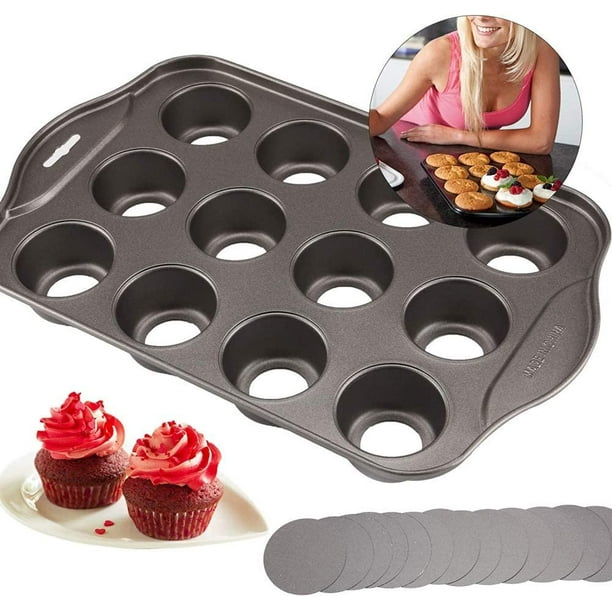 Sans Marque Moule cake - Muffins Cupcakes - 12 trous - Anti