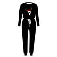 thumbnail image 4 of asdoklhq Christmas Pajamas Women Print Long Sleeve Sport Pullover + Pants Set Black S, 4 of 6