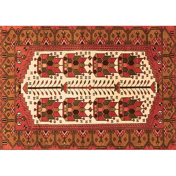 Ahgly Company Indoor Rectangle Persian Orange Traditional Area Rugs, 2' x 4'