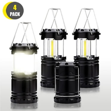 EssentLife LED Camping Lantern 4-Pack, Collapsible Battery powered ,Ultra Bright, Water Resistant, Portable Emergency Lights