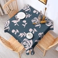 thumbnail image 3 of Floral 60" Square Waterproof Tablecloth, Floral Print Polyester Table Cover, 3 of 6