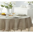 thumbnail image 4 of Newbridge Provence Lattice Cutwork Solid Color Textured Fabric Tablecloth, 60 x 84 Inch Oval, Taupe, 4 of 9
