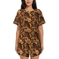 thumbnail image 1 of Balery Beautiful Ethnic African Women Conjunto de Pijama para Mujer con Estampado, Dos Piezas de Manga Corta y Shorts, Ropa de Dormir Suave con Cuello Redondo y Bolsillos-Medium, 1 of 6