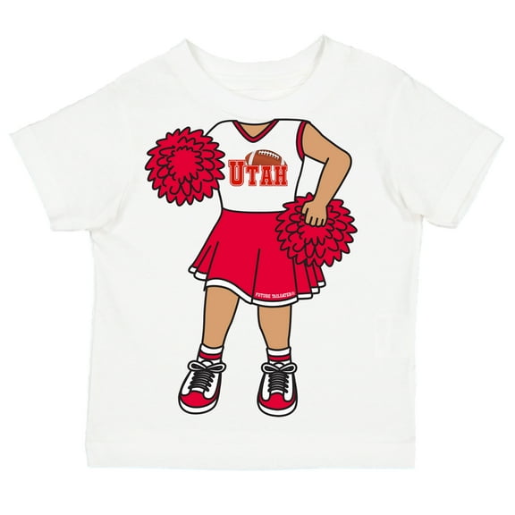 Future Tailgater Heads Up! Cheerleader Infant Toddler Youth T-Shirt for Utah Fans
