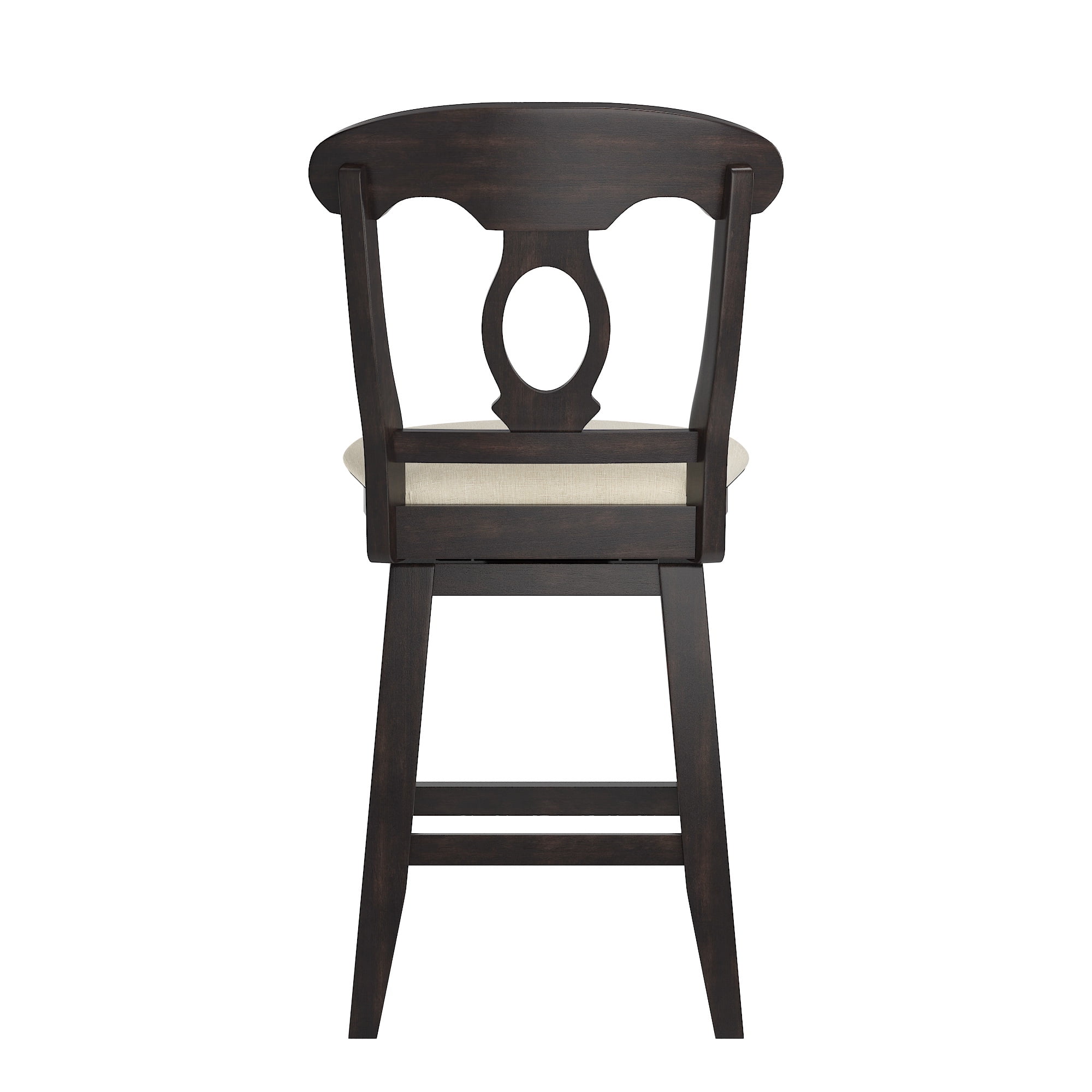 Weston Home Sheena Napoleon Back 24-inch Counter Height Wood Swivel Stool, Antique Black