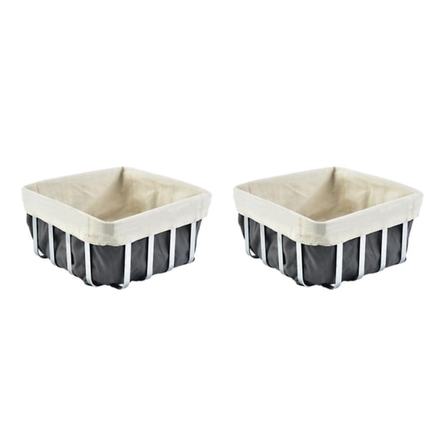 Toystoory Contenedor de almacenamiento de tela de rejilla interior de acero inoxidable Fácil de alcanzar y fácil de limpiar Oficina No daña Gris 2Conjunto