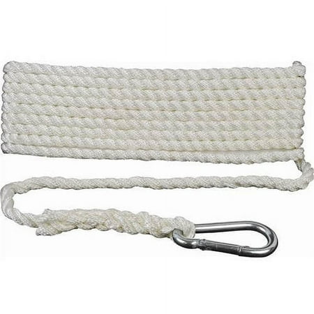 UPC: 0022697117342 | Attwood 117341 Premium 3-Strand Twisted Nylon Anchor Line with Thimble 3/8-Inch x 100-Feet White