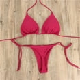 thumbnail image 4 of 2Pcs Summer Women Bikini Set Side Tie Sexy Swimsuit Bandage Style Brazilian Swimwear Solid Color Swimming Bathing Suit, 4 of 5