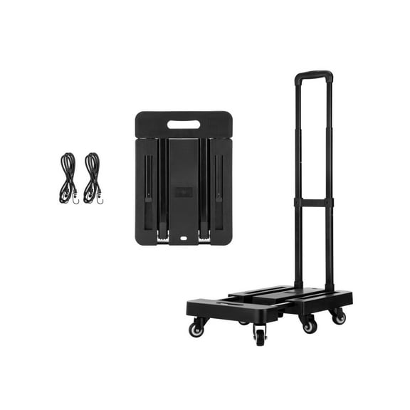 MPM Folding Hand Truck Dolly, 500 Lbs Heavy Duty Foldable Luggage Cart, 6-Wheels Expandable Trolley