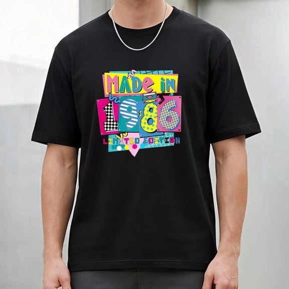 Vintage 1986 Birthday T-Shirt, Retro 80s Cassette Graphic Tee, Limited Edition Nostalgia Unisex Shirt