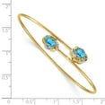 thumbnail image 2 of Primal Gold 14 Karat Yellow Gold Polished 0.03 ct Diamond and Blue Topaz Flexible Bangle, 2 of 3