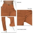 thumbnail image 5 of Women Casual Trousers High Waist Straight Leg Loose Comfortable Pure Color Women Casual Pants Orange 2XL, 5 of 5