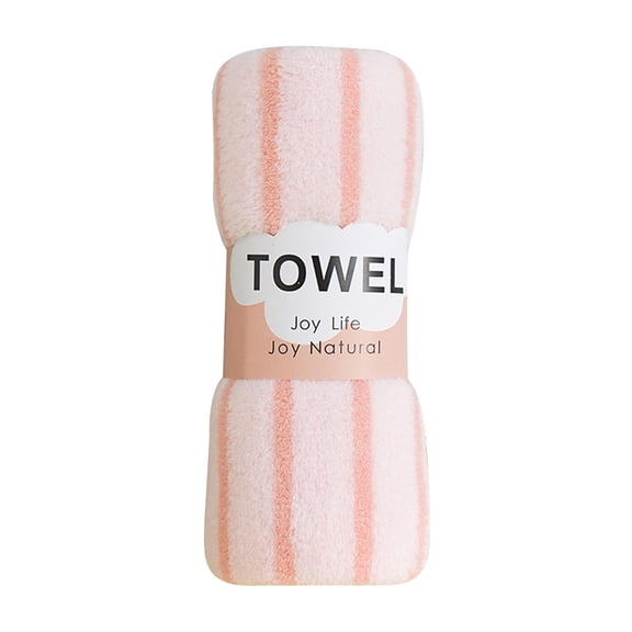 RoamHome 11.8"x23.6" Hand Towels for Bathroom & Kitchen Towels Coral Fleece Household Striped Decorative Towel Absorbent Soft Towel for Face, Dish, Kitchen & Bath Wave Edage Cut (Pink)