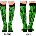 thumbnail image 2 of GZHJMY 1 Pair St. Patrick's Day Clover Compression Socks for Women Men, Knee High Stockings for Athletic Sports,Running,Travel, 2 of 7