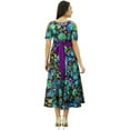 thumbnail image 6 of Bimba Women's Cotton Cold-Shoulder Long Dress With Pom Pom Chic Trendy Clothing, 6 of 8