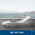 thumbnail image 2 of Lounge Chair Chaise, Set of 2, Aluminum, Metal, Steel, White, Modern Contemporary Urban Design, Outdoor Patio Balcony Cafe Bistro Garden Furniture Hotel Hospitality, 2 of 5