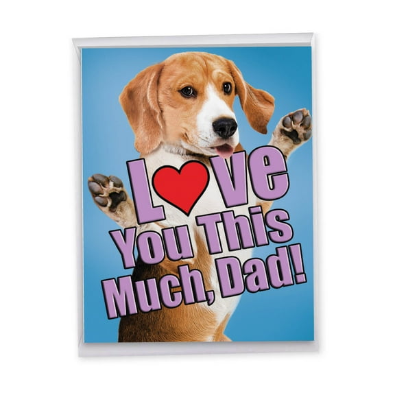 1 Big Father's Day Card (8.5 x 11 Inch) - Dog Love You This Much Dads Day J6611DFDG