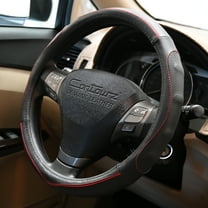 Comfort Grips Steering Wheel Cover - Contourz Pro Grip Leather Small (13.5 - 14.4) Black / Red