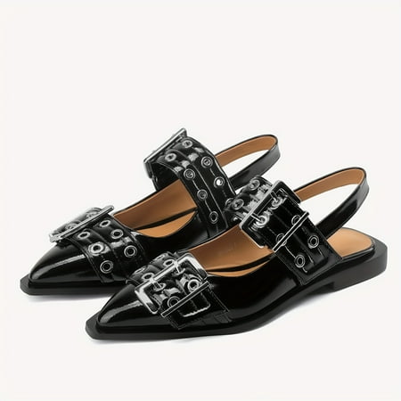 

Women s Loafers With Metallic Buckle Chunky Platform Slip On Casual Footwear Versatile Preppy & Office Wear