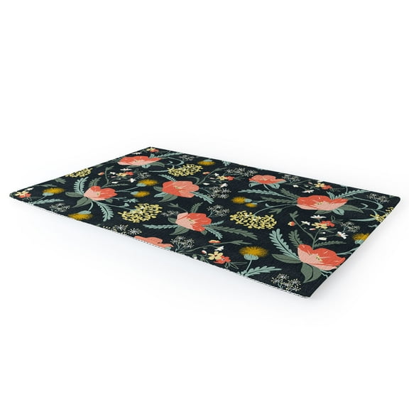 Society6 Heather Dutton Poppy Meadow Midnight 8 x 12' Rug