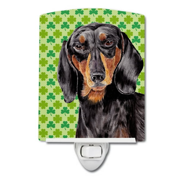 Dachshund St. Patrick's Day Portrait Ceramic Night Light