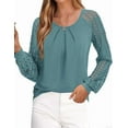 thumbnail image 5 of PRETTYGARDEN Long Sleeve Shirts for Women Trendy Lace Tops Dressy Casual Blouses Fall Outfits Fashion Clothing, 5 of 8