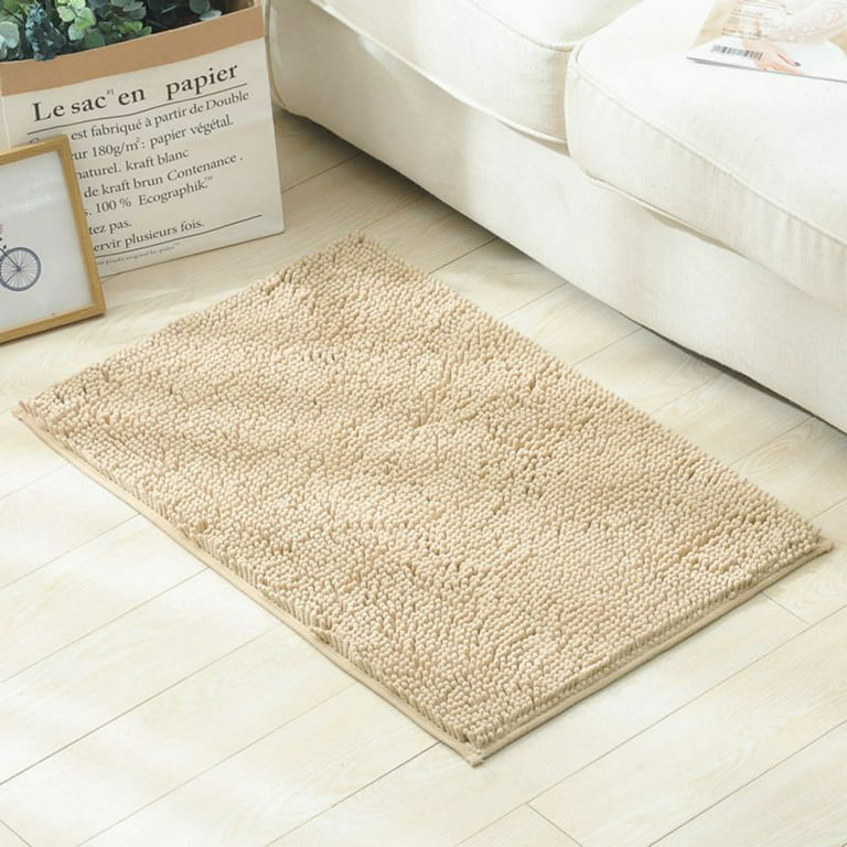 Non Slip Chenille Soft Bath Absorbent Shaggy Rugs Washable Dry